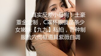 ⚫️⚫️真实反差小母狗！土豪重金定制，C罩杯眼镜苗条少女嫩妹【九九】私拍，各种制服脸穴同框道具紫薇自调