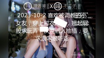 2023-10-2 喜欢被调教的小女友，穿上衬衣黑丝，翘起屁股求玩弄，扶屌后入抽插，要求浪叫很听话